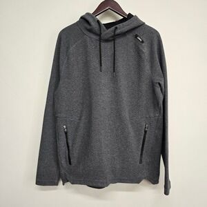 UNRL Textured Knit Hoodie Mens Large Gray Zipper Pockets Athletic Gorpcore